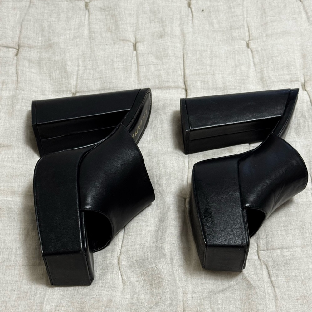 Liliana Black Mules Modern Minimalist Design - Picture 4 of 6